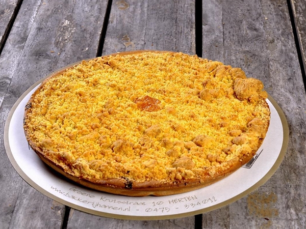 Roomboter kruimel Abrikozen vlaai.